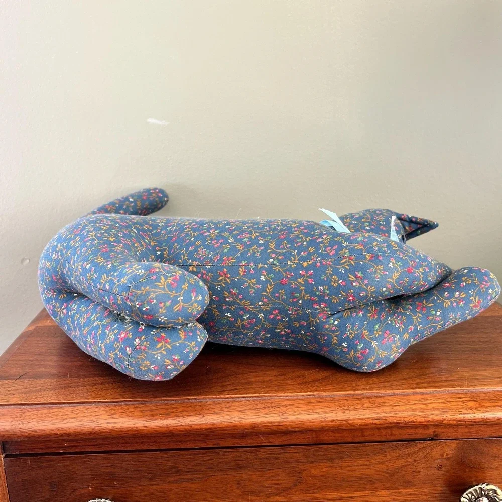 Vintage Fabric Cat Floral Cottage Style Country Decor